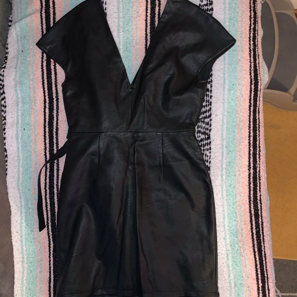 Topshop vegan leather wrap dress. Size 6